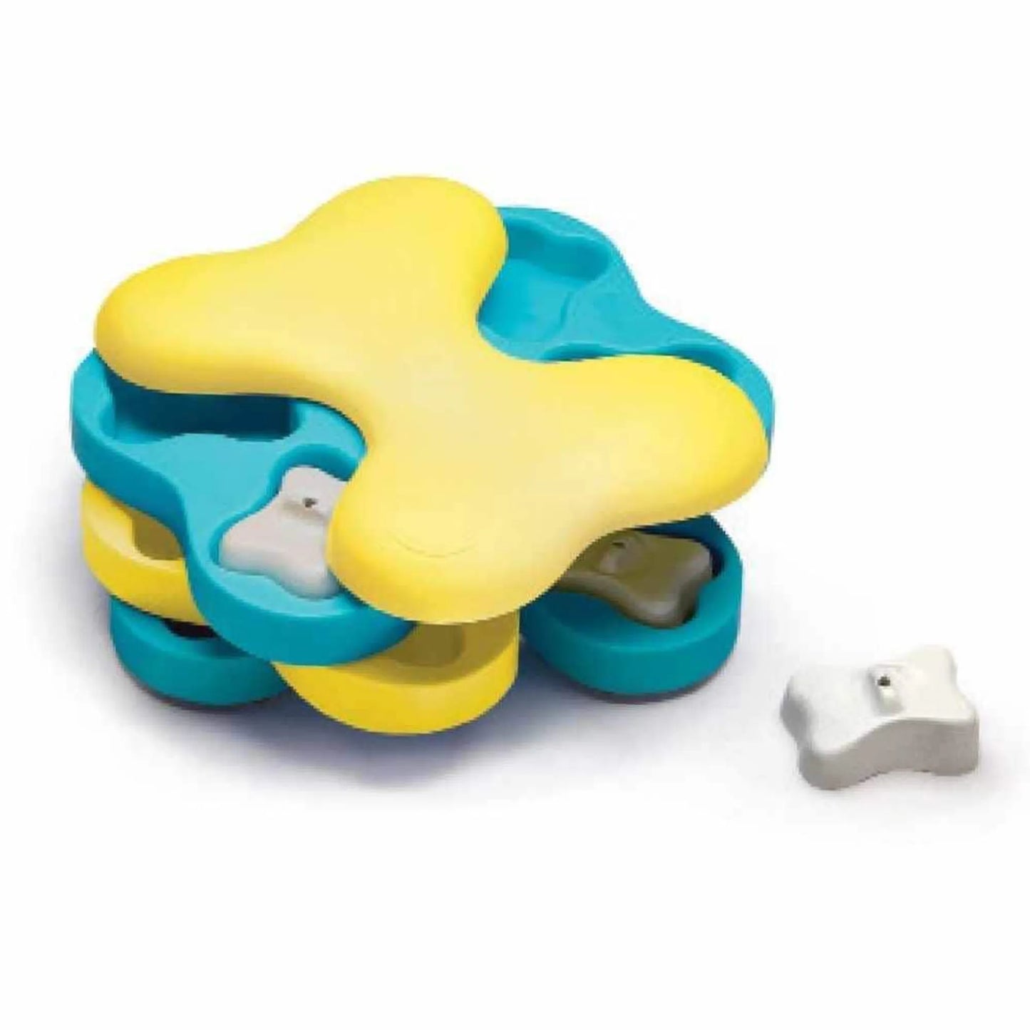 Nina Ottosson Dog Tornado Interactive Treat Dog Puzzle Toy Blue/Yellow Level 2 - Your Pet Connection