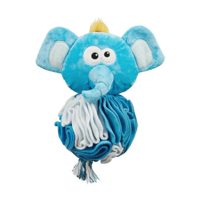 Nina Ottosson Stuff N' Snuffle Elephant Interactive Plush Dog Toy Blue - Your Pet Connection