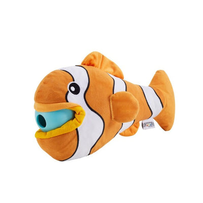 Nina Ottosson Big Mouthz Clown Fish Interactive Plush Dog Puzzle Toy Orange - Your Pet Connection
