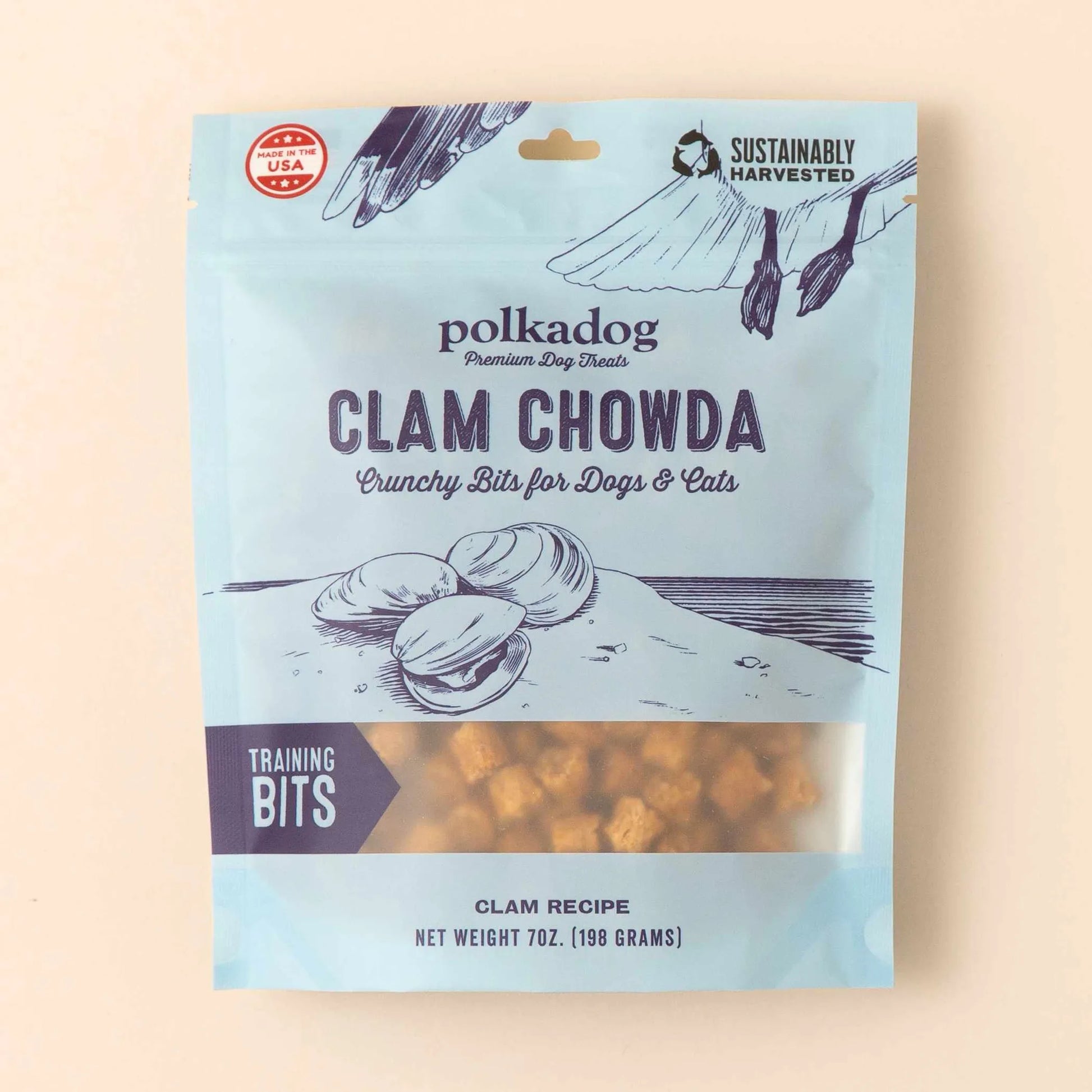 Polkadog Clam Chowda Training Bits Crunchy Dog and Cat Treats - Your Pet Connection
