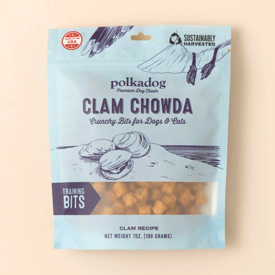 Polkadog Clam Chowda Training Bits Crunchy Dog and Cat Treats - Your Pet Connection