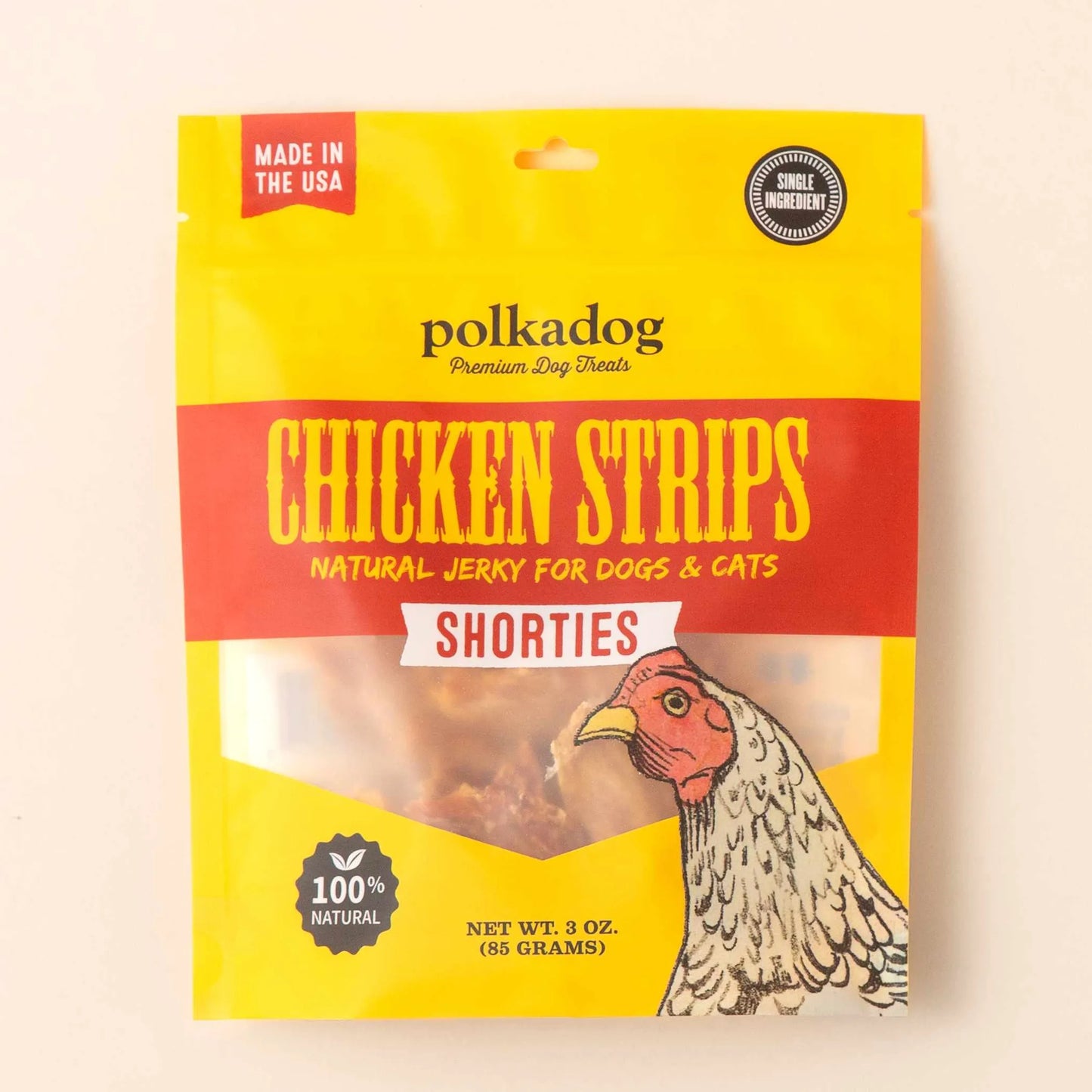 Polkadog Chicken Strips Jerky Shorties Dog and Cat Treats 3oz - Your Pet Connection