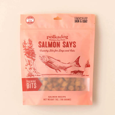 Polkadog Salmon Says Training Bits Crunchy Dog and Cat Treats - Your Pet Connection