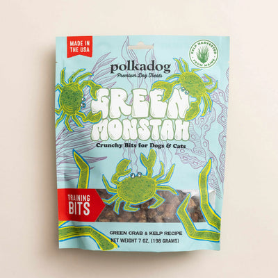 Polkadog Green Monstah Training Bits Crunchy Dog and Cat Treats 7oz - Your Pet Connection