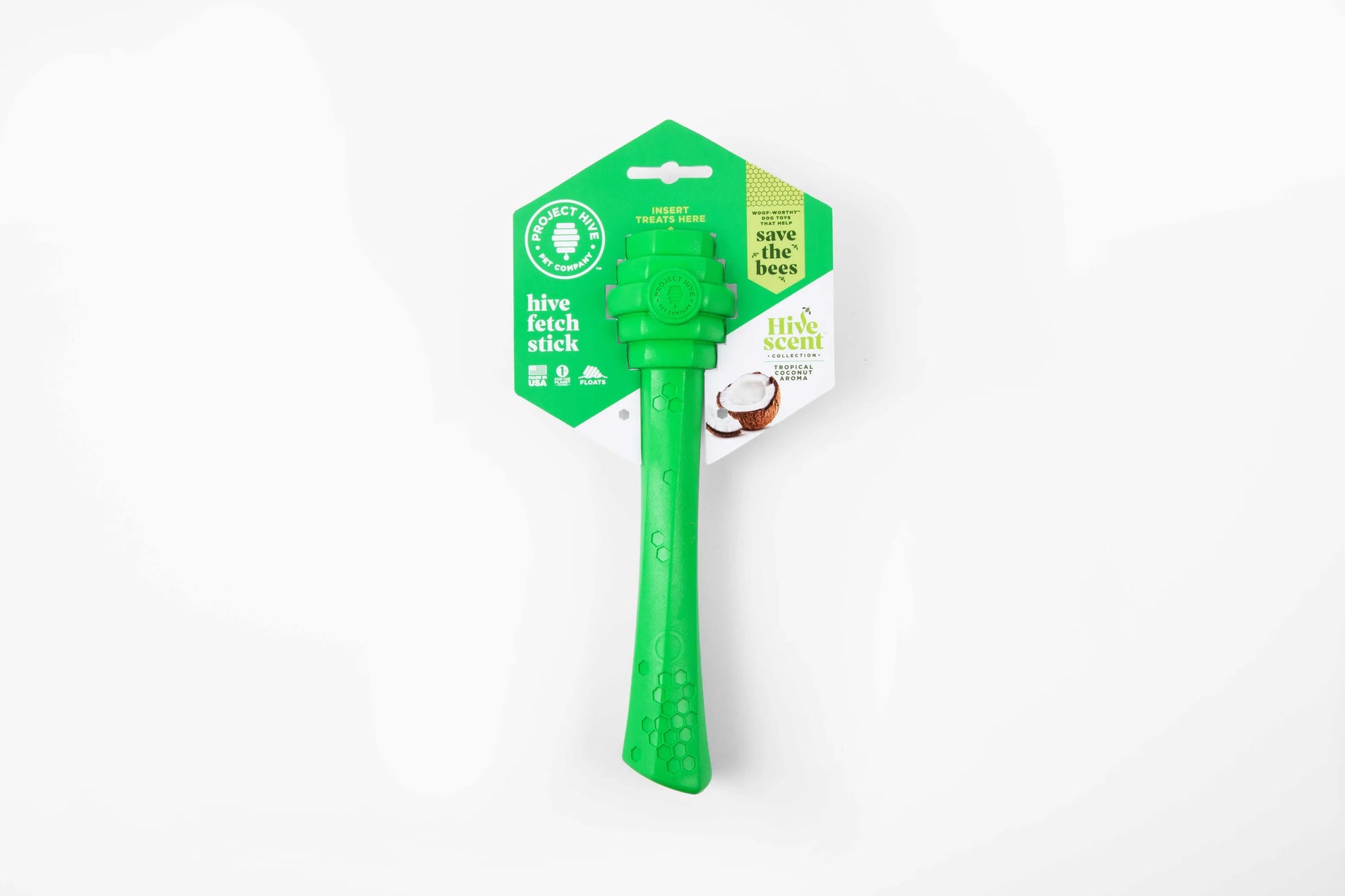 Project Hive Tropical Coconut Scent Hive Fetch Stick Green - Your Pet Connection