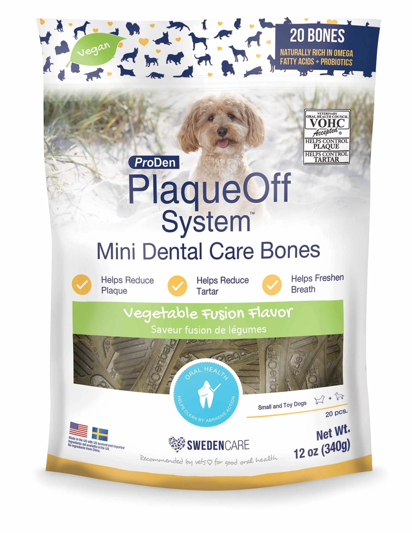 PlaqueOff Mini Dental Bones 12 oz