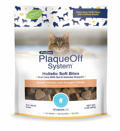 PlaqueOff ProDen cat soft bites for gut immune support