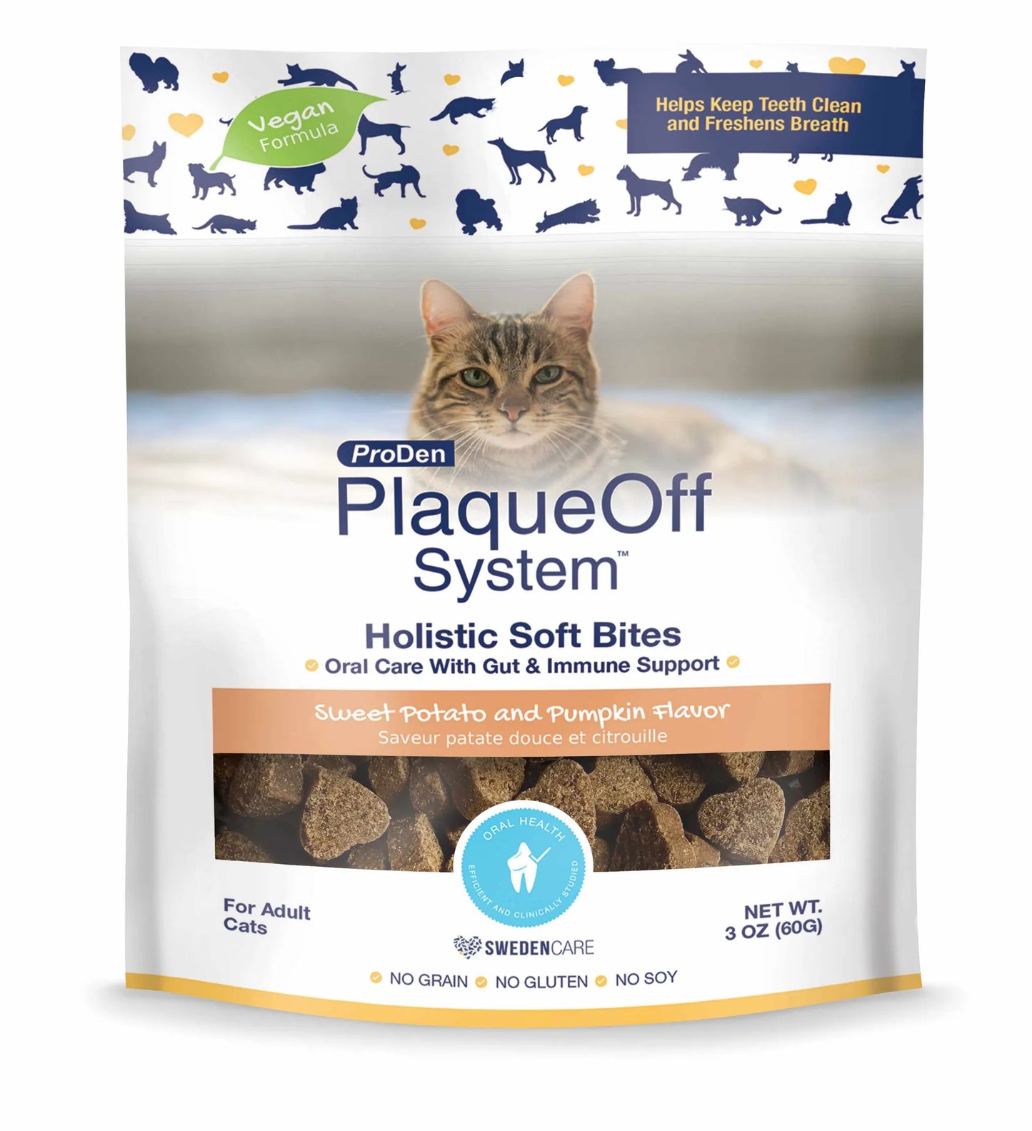 PlaqueOff Cat Supplement Holistic Oral & Digestive Probiotic Bites