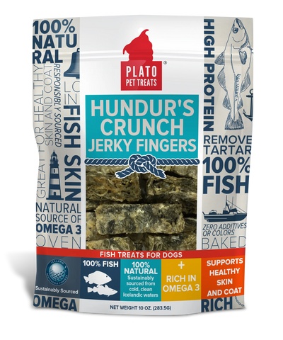 Plato Pet Treats Codfish Skin Crunch Dog Snacks