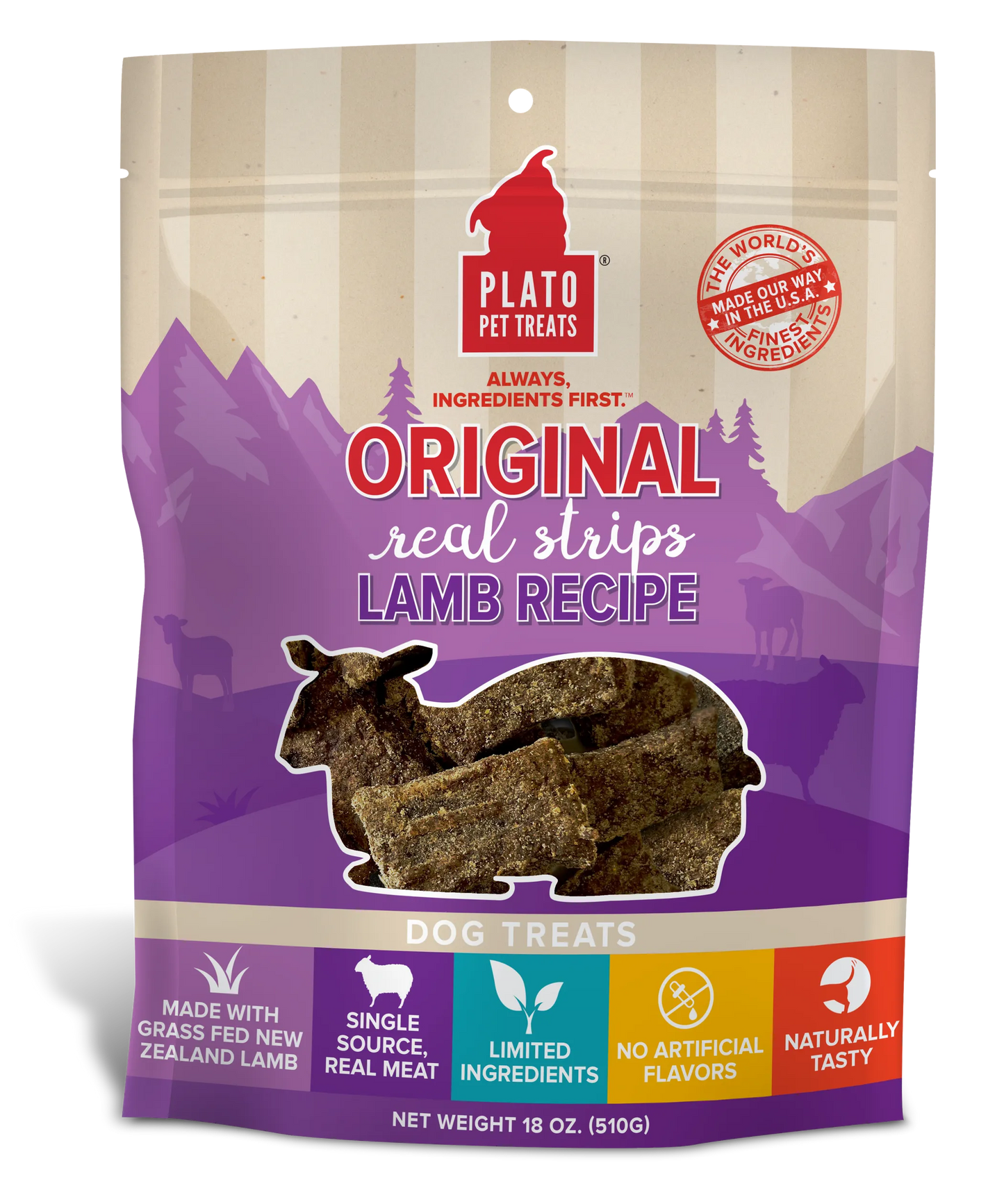 Plato Original Real Strips Lamb - Your Pet Connection