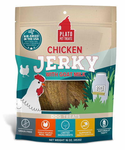 Plato Pet Treats Chicken Jerky with Goat's Milk - Your Pet Connection