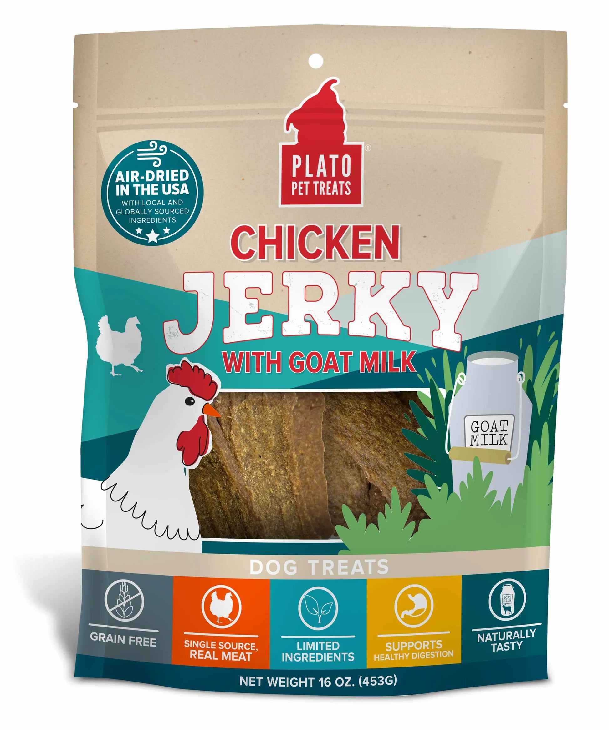 Plato Pet Treats Chicken Jerky with Goat's Milk - Your Pet Connection