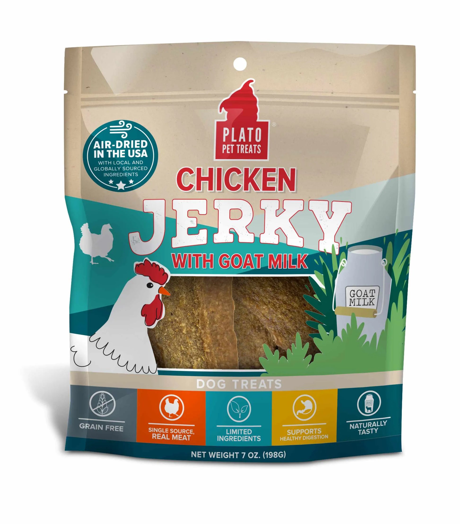 Plato Pet Treats Chicken Jerky with Goat's Milk - Your Pet Connection