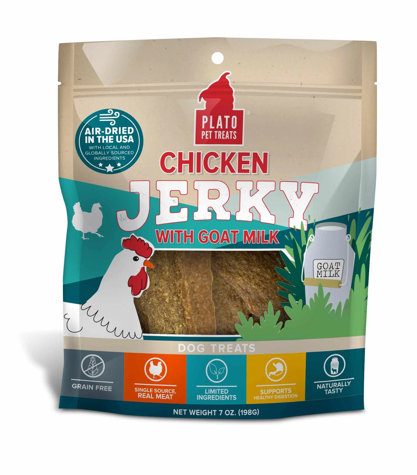 Plato Pet Treats Chicken Jerky with Goat's Milk - Your Pet Connection