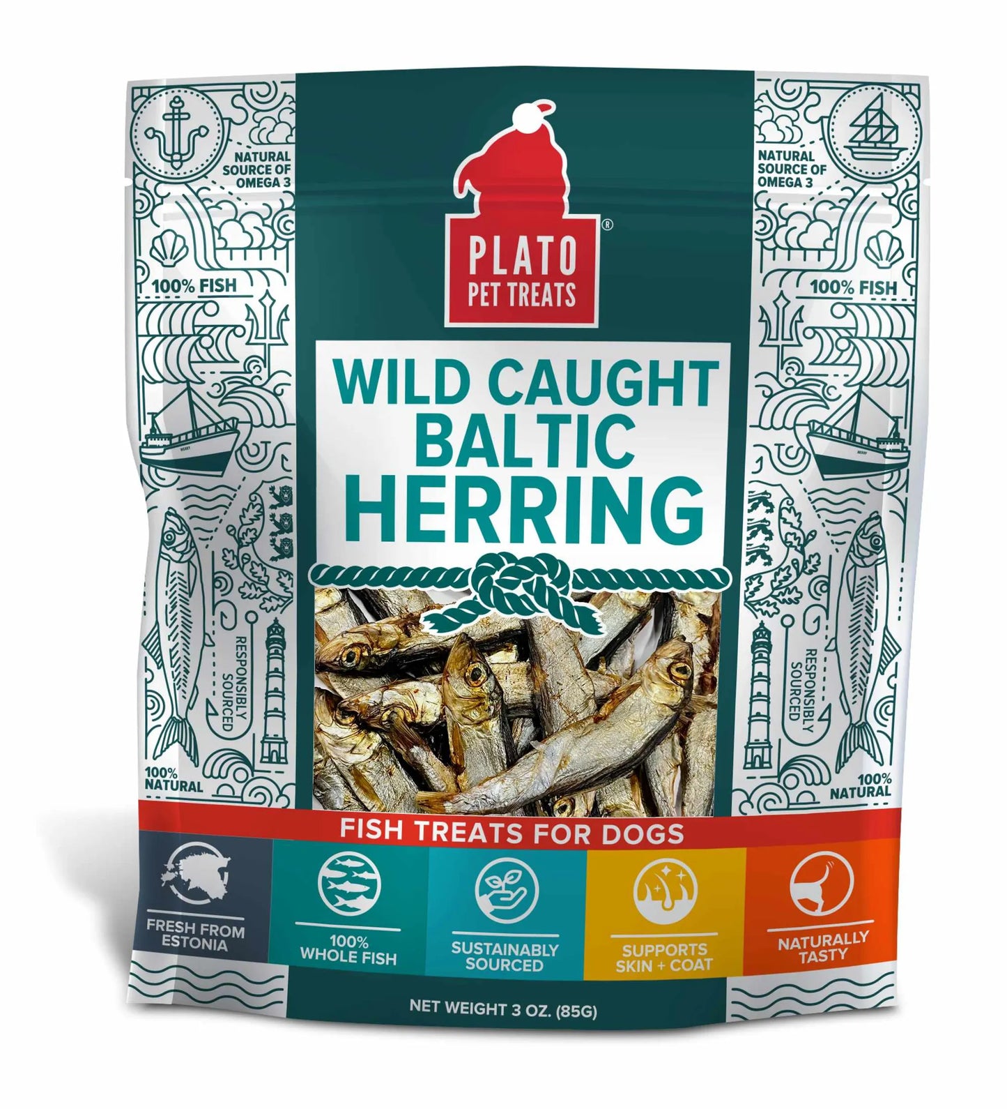 Plato Pet Treats Baltic Herring Snacks 3 oz