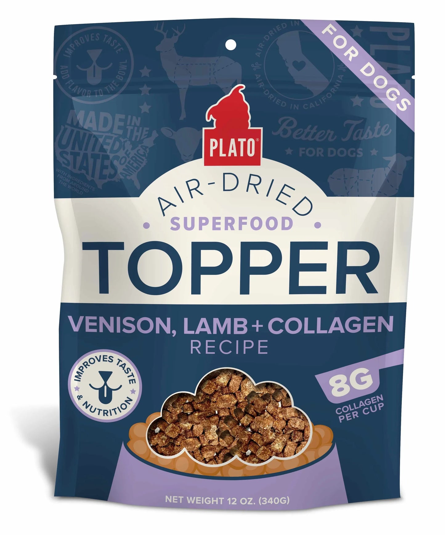 Plato Pet Treats Superfood Topper Venison & Lamb - 12 oz