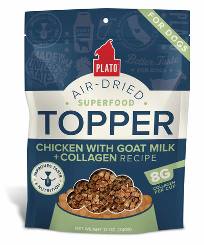 Plato Pet Treats Meal Toppers Chicken with Goat Milk & Collagen 12oz