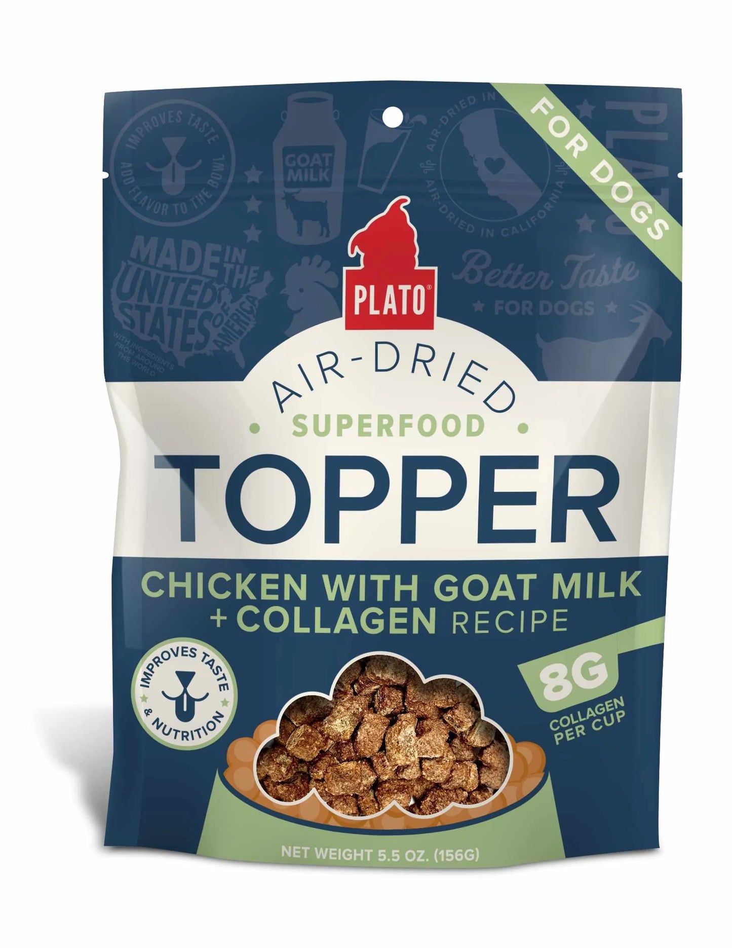 Plato Pet Treats Chicken Topper with Goat Milk 5.5oz