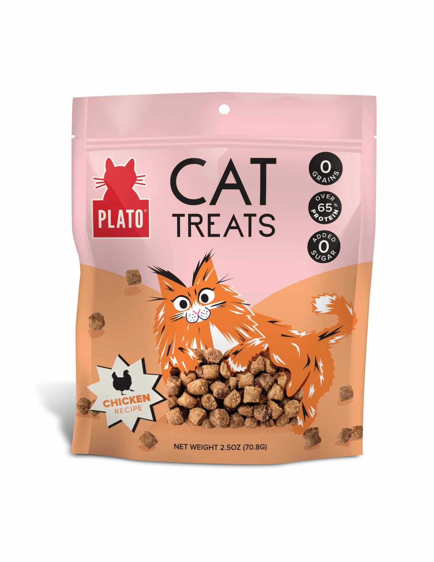 Plato Pet Treats Wholesome Chicken Catnip Morsels 2.5oz