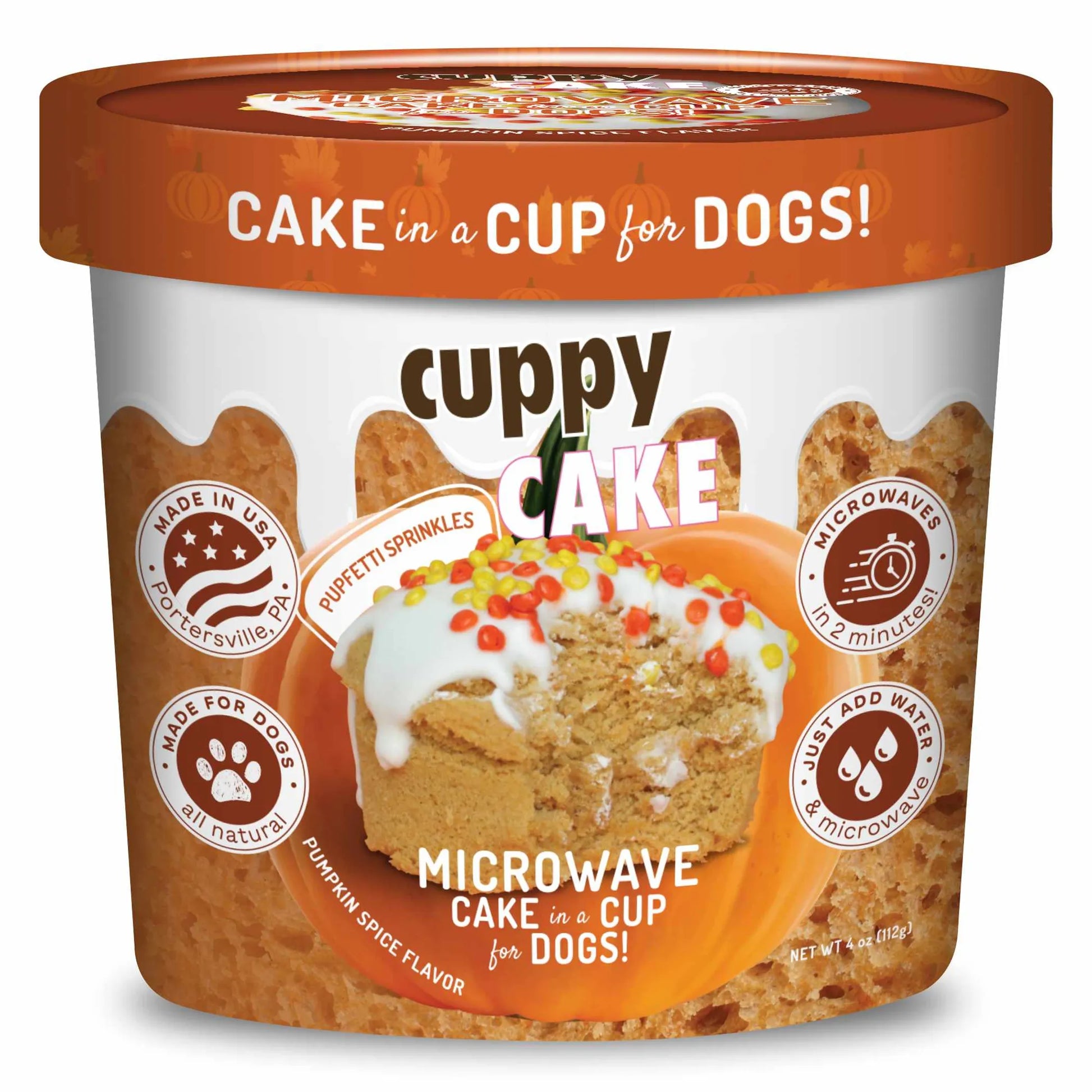 Puppy Cake Cuppy Cake Mix Pumpkin Spice with Pupfetti Sprinkles - Your Pet Connection