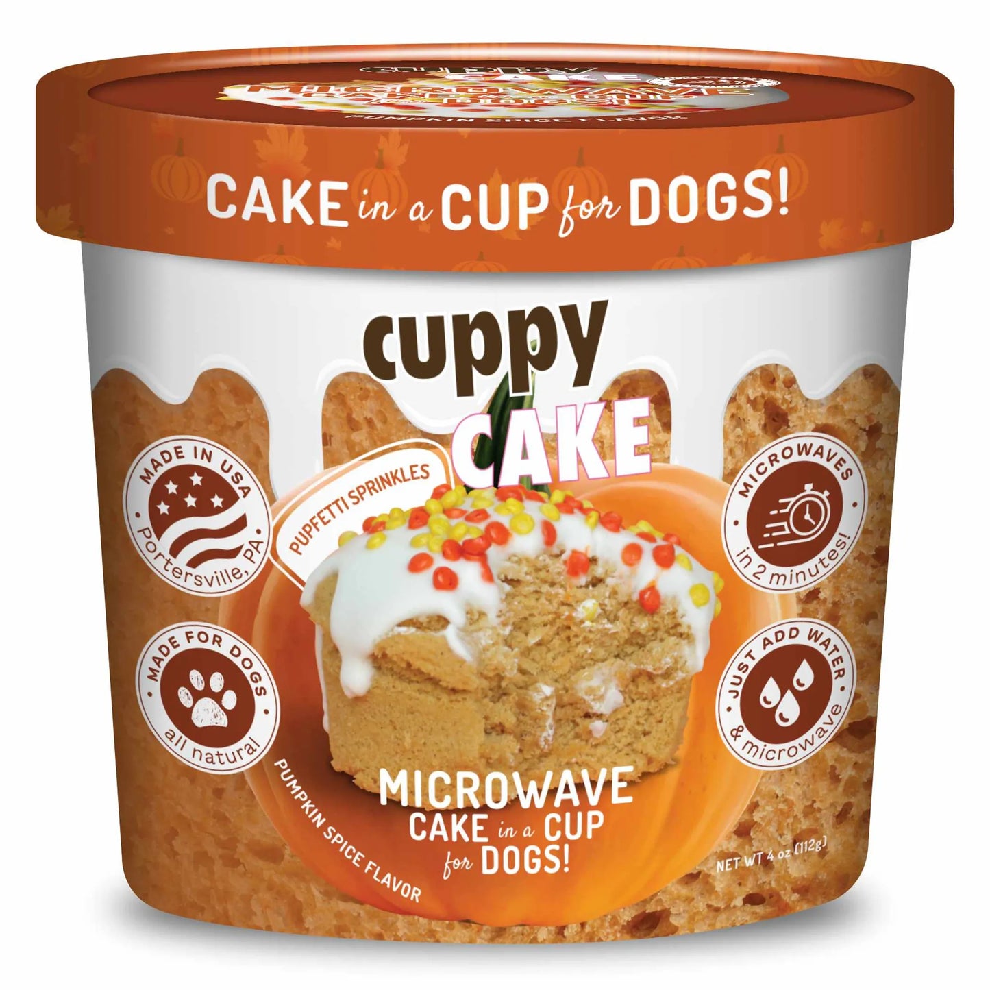 Puppy Cake Cuppy Cake Mix Pumpkin Spice with Pupfetti Sprinkles - Your Pet Connection