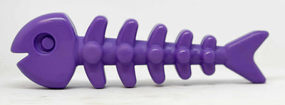 SodaPup Nylon Fish Bone Durable Chew Toy Purple 8" - Your Pet Connection