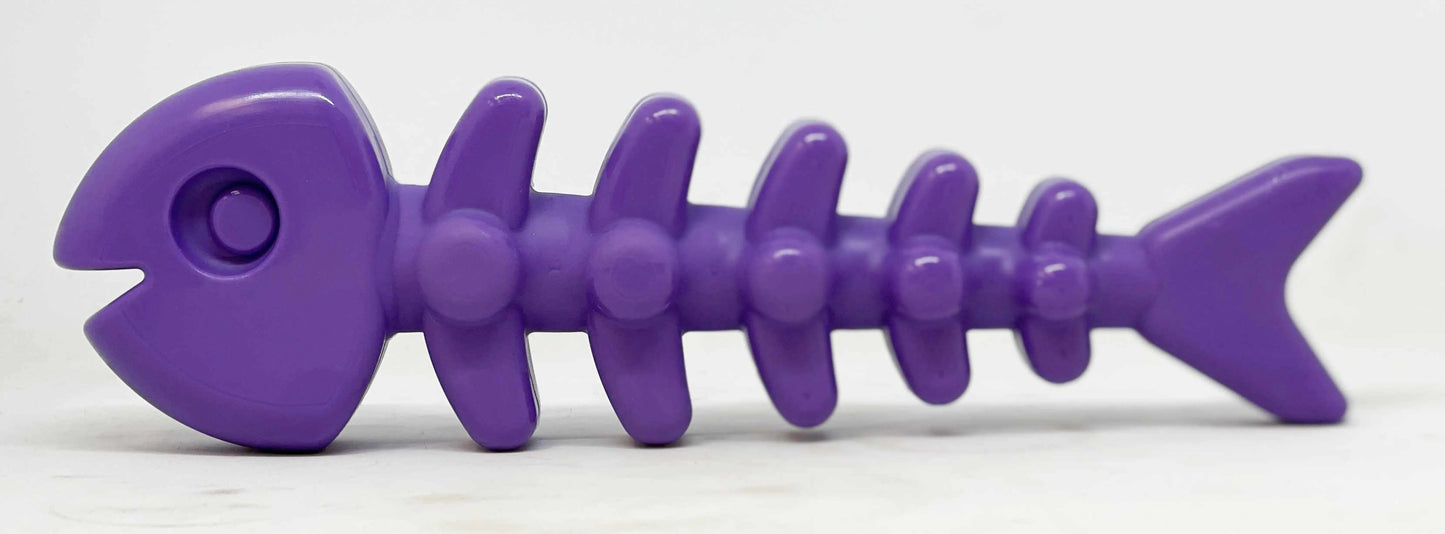 SodaPup Nylon Fish Bone Durable Chew Toy Purple 8" - Your Pet Connection