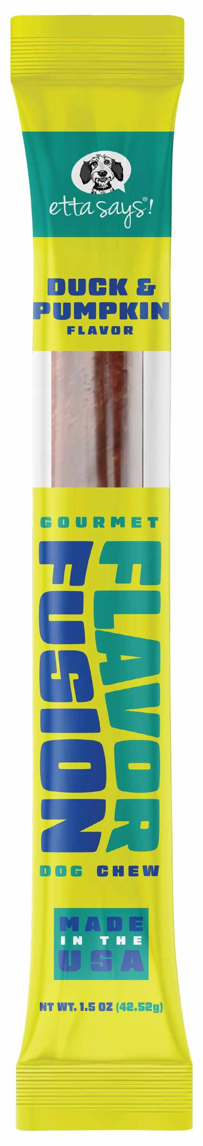 Etta Says! Flavor Fusion Dog Chew Duck and Pumpkin 1.5 oz  12ct - Your Pet Connection