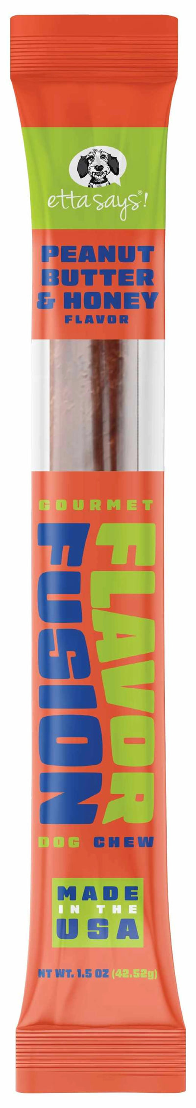 Etta Says! Flavor Fusion Dog Chew Peanut Butter and Honey 1.5 oz  12ct - Your Pet Connection