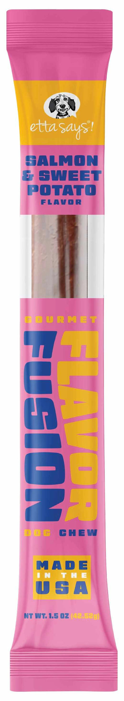 Etta Says!  Flavor Fusion Dog Chew Salmon and Sweet Potato 1.5 oz  12ct - Your Pet Connection