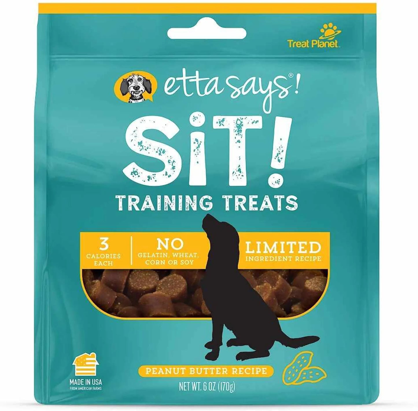 Etta Says! Sit! Dog Training Treats Peanut Butter Recipe 6oz - Your Pet Connection