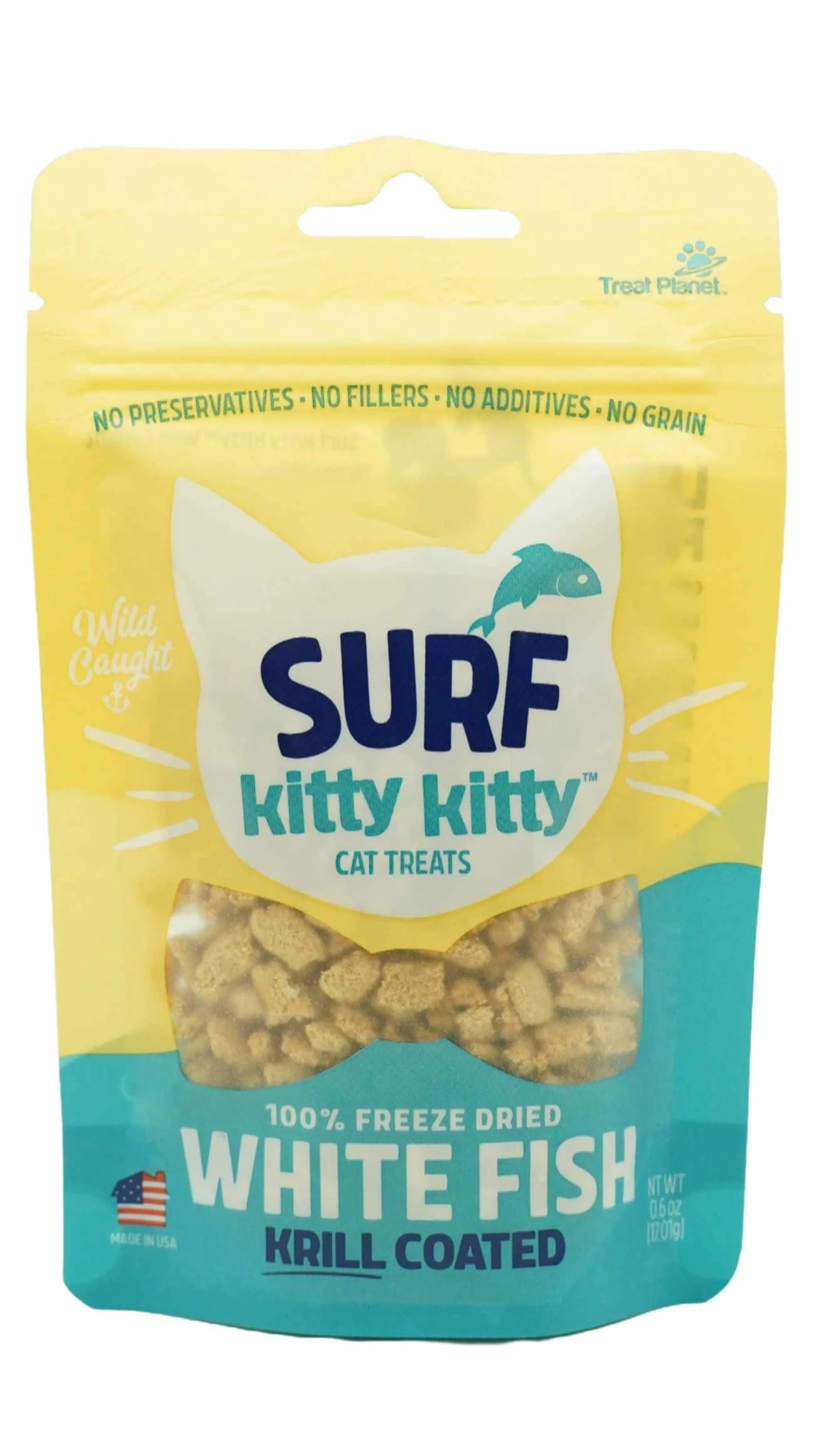 Kitty Kitty Surf Freeze Dried White Fish Treat with Krill Coating 0.6oz - Your Pet Connection