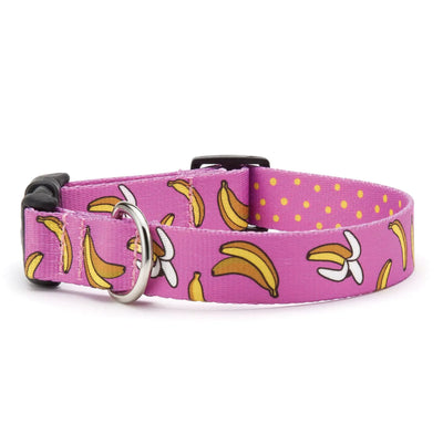 Up Country XS Narrow Banana Print Dog Collar