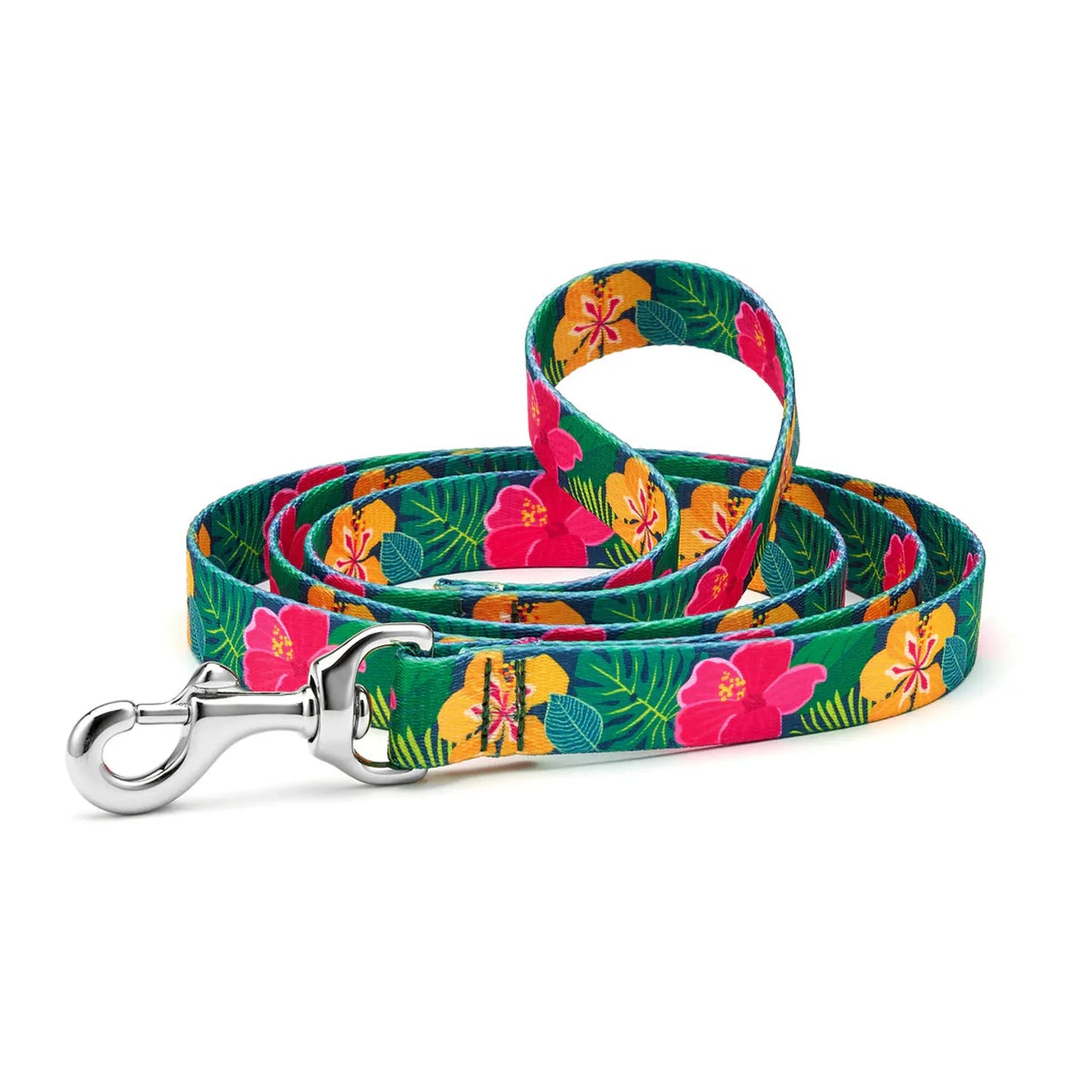Up Country Hibiscus Design Dog Leash - 5 Feet