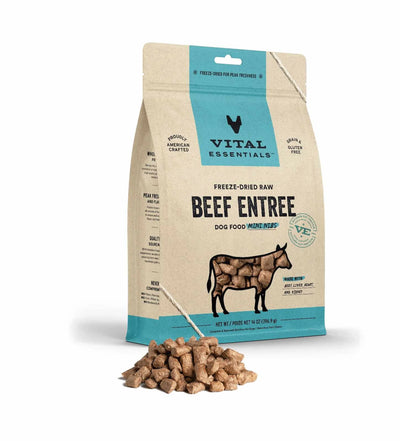 Vital Essentials(R) Freeze-Dried Raw Beef Entree Dog Food Mini Nibs, - Your Pet Connection
