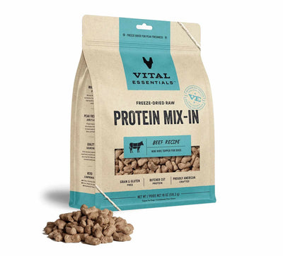 Vital Essentials(R) Freeze-Dried Raw Beef Protein Mix-In Meal Topper for Dogs, - Your Pet Connection