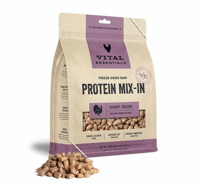 Vital Essentials(R) Freeze-Dried Raw Turkey Protein Mix-In Meal Topper for Dogs, - Your Pet Connection