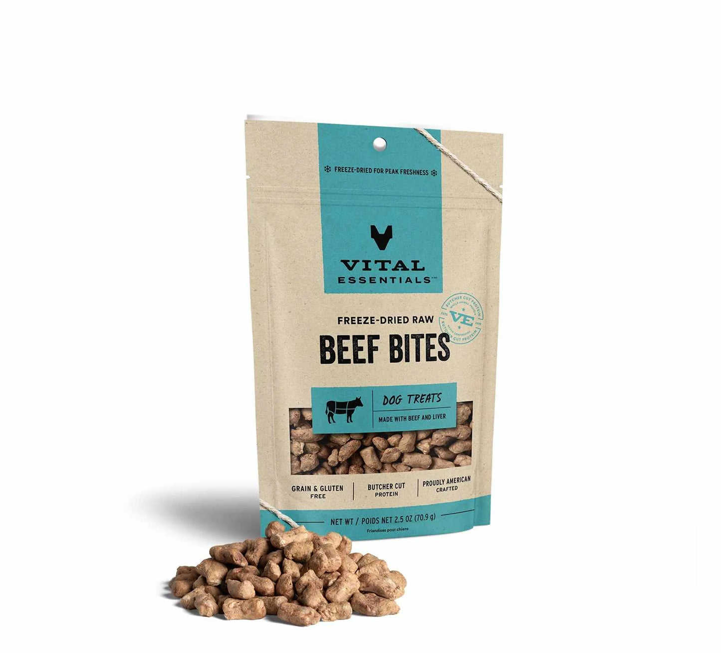 Vital Essentials(R) Freeze-Dried Beef Bites Dog Treats, - Your Pet Connection