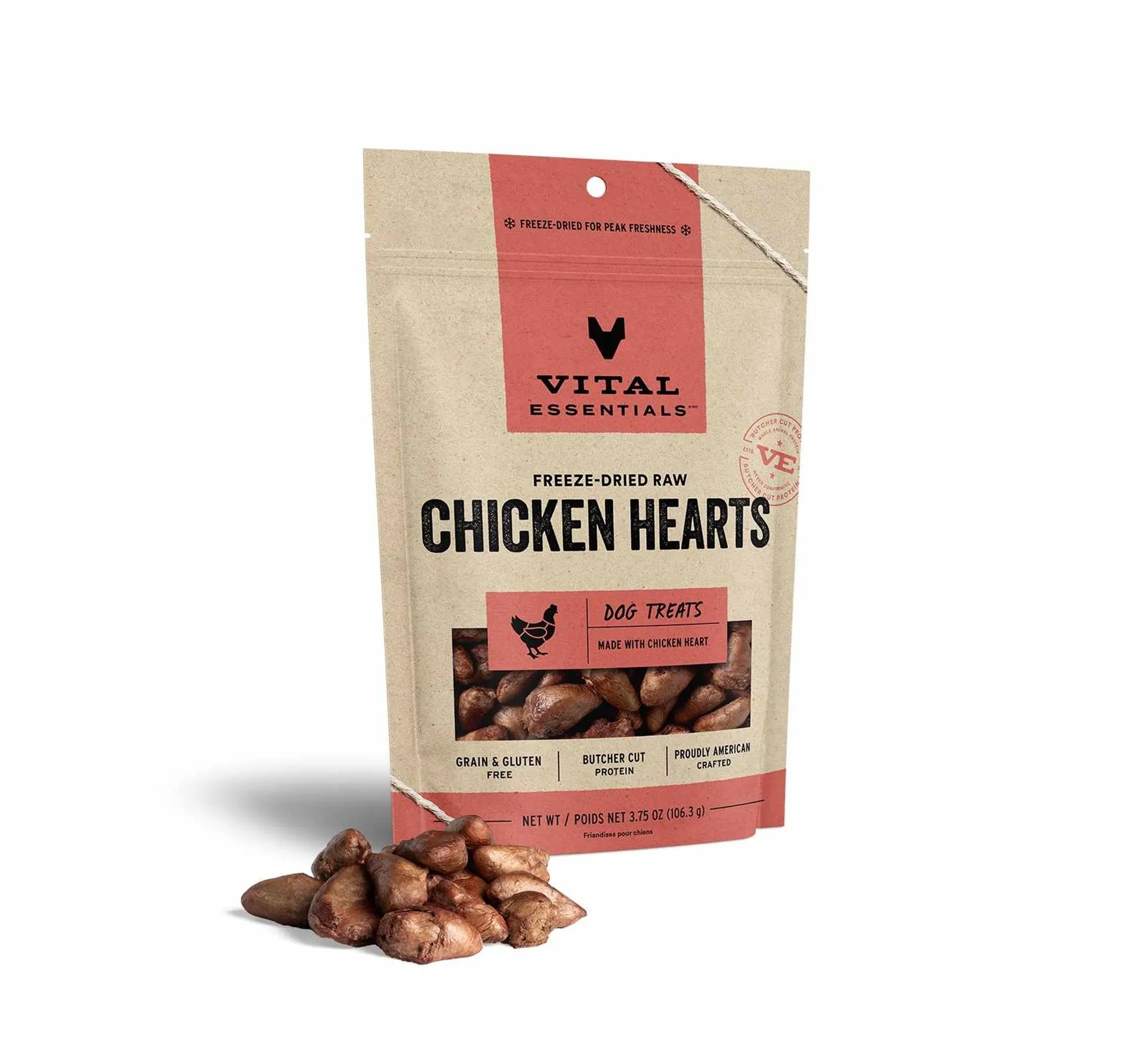 Vital Essentials(R) Freeze-Dried Chicken Hearts Dog Treats, - Your Pet Connection