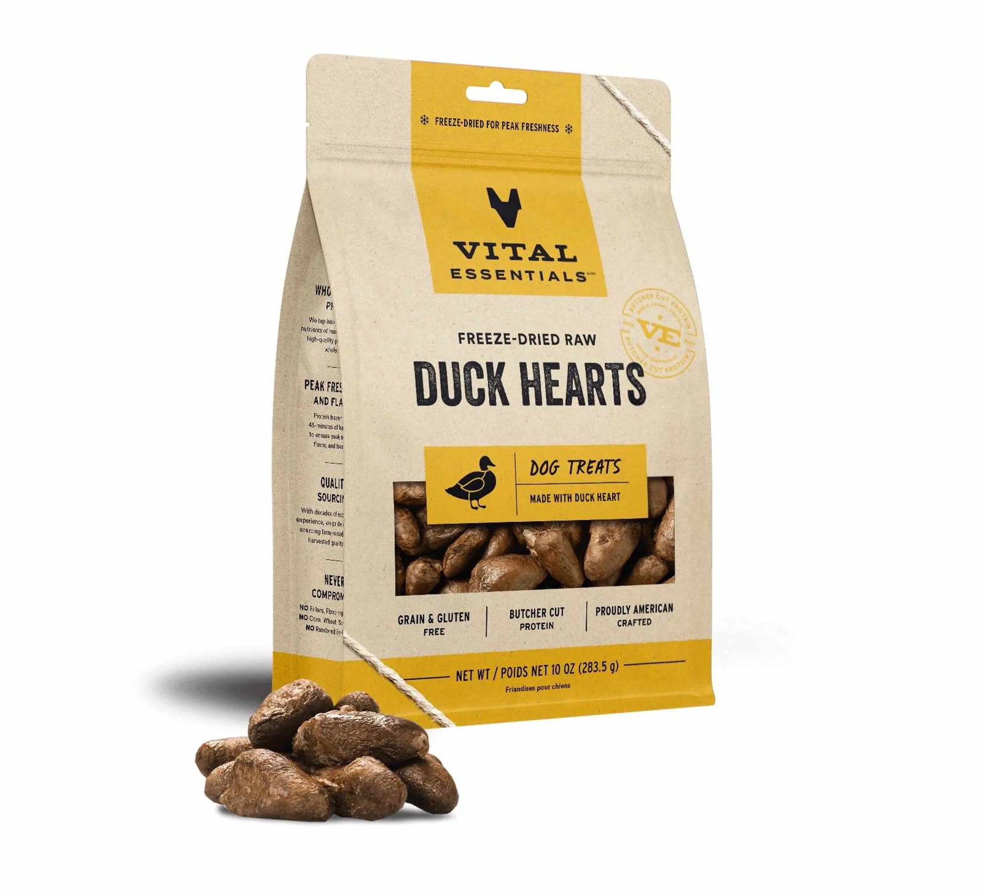 Vital Essentials(R) Freeze-Dried Raw Duck Hearts Dog Treats, 10 oz - Your Pet Connection