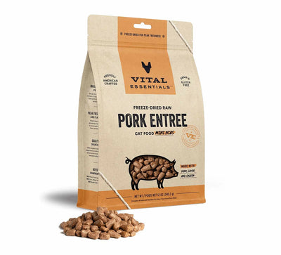 Vital Essentials(R) Freeze-Dried Raw Pork Entree Cat Food Mini Nibs - Your Pet Connection
