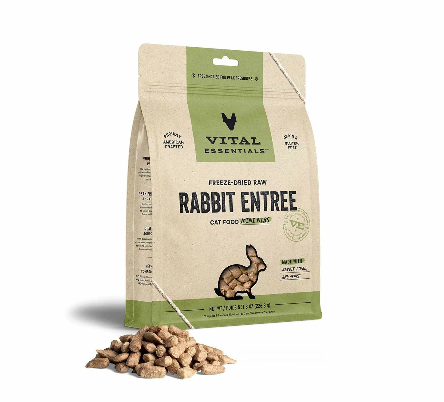 Vital Essentials(R) Freeze-Dried Raw Rabbit Entree Cat Food Mini Nibs - Your Pet Connection