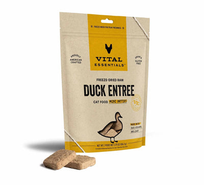 Vital Essentials(R) Freeze-Dried Raw Duck Entree Cat Food Mini Patties, - Your Pet Connection