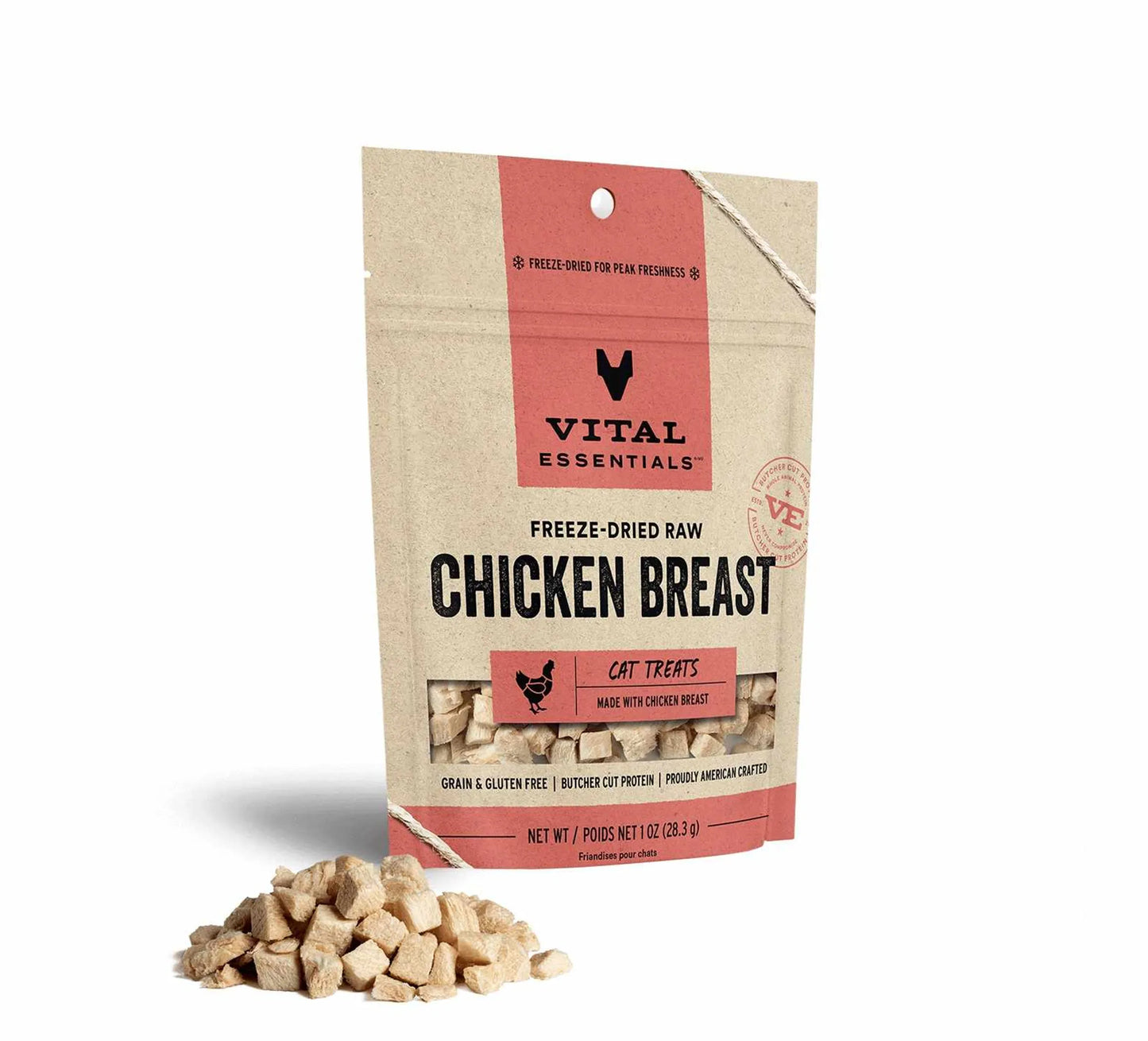 Vital Essentials(R) Freeze-Dried Chicken Breast Cat Treats, 1 oz - Your Pet Connection
