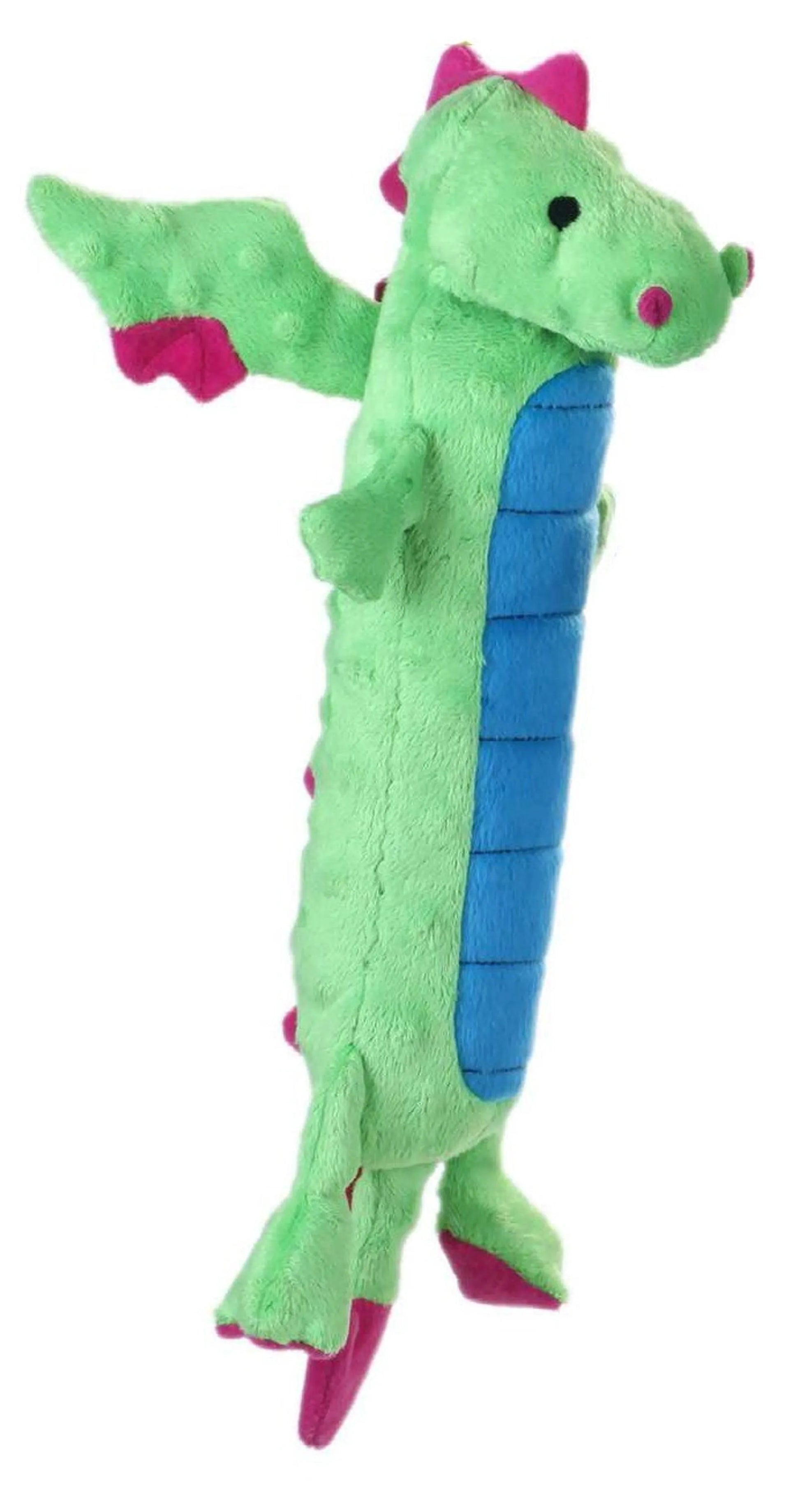 goDog Skinny Dragons w/Chew Guard Plush Dog Toy Green Large - Your Pet Connection
