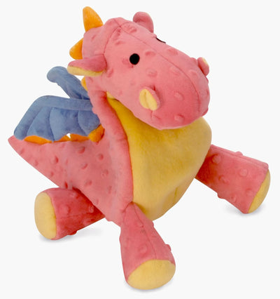 goDog Dragon w/Chew Guard Coral Plush Dog Toy Large - Your Pet Connection