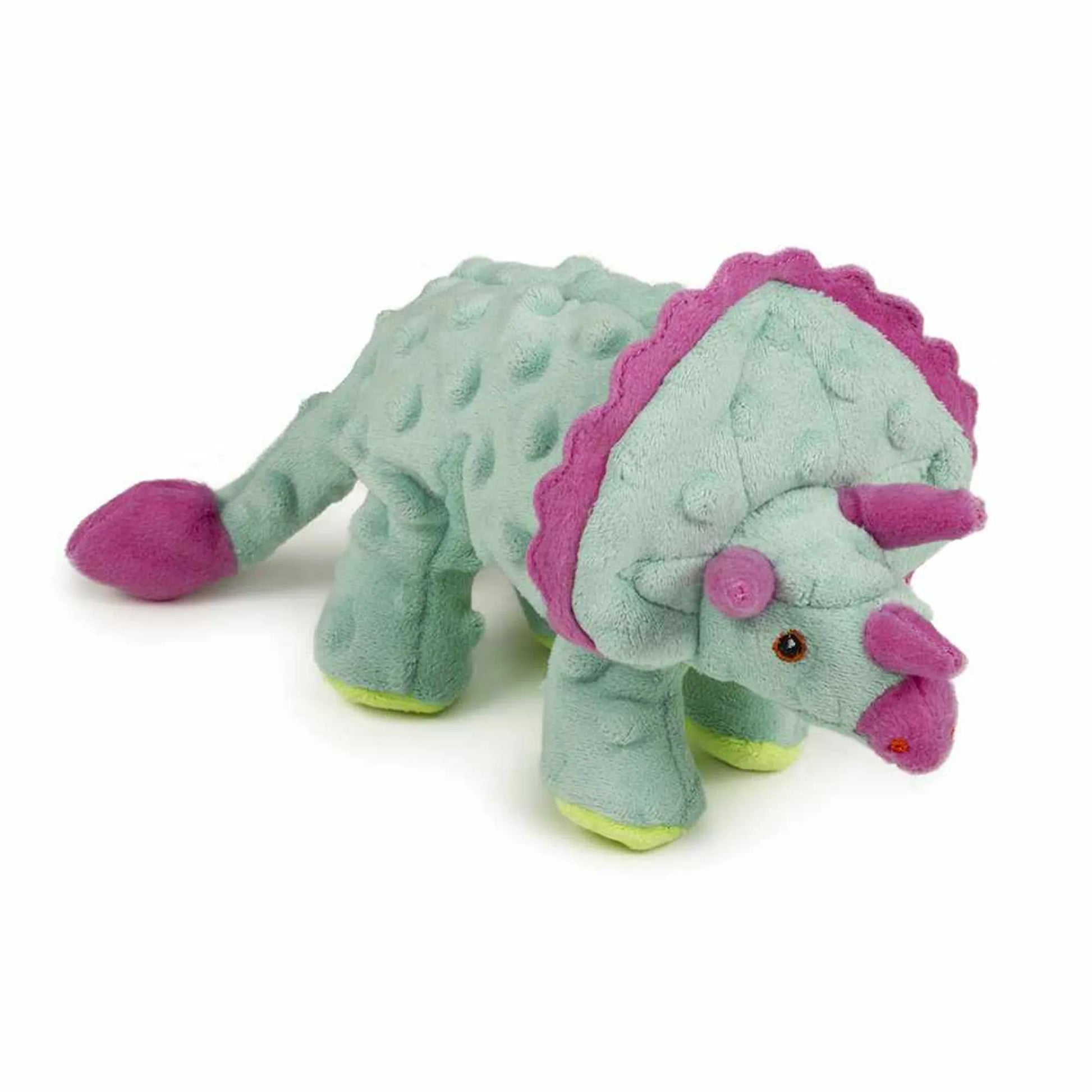 goDog Dino Triceratops w/Chew Guard Teal Plush Dog Toy - Your Pet Connection