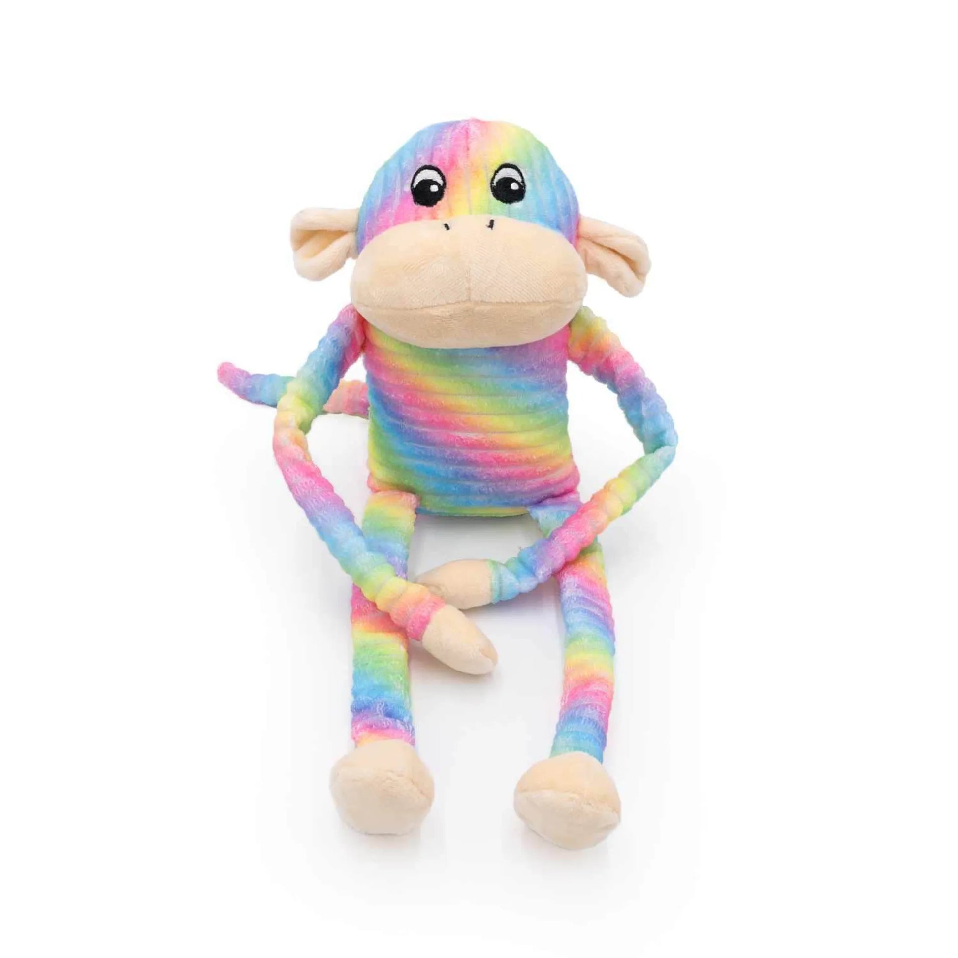 ZippyPaws Spencer the Crinkle Monkey - Large Rainbow - Your Pet Connection