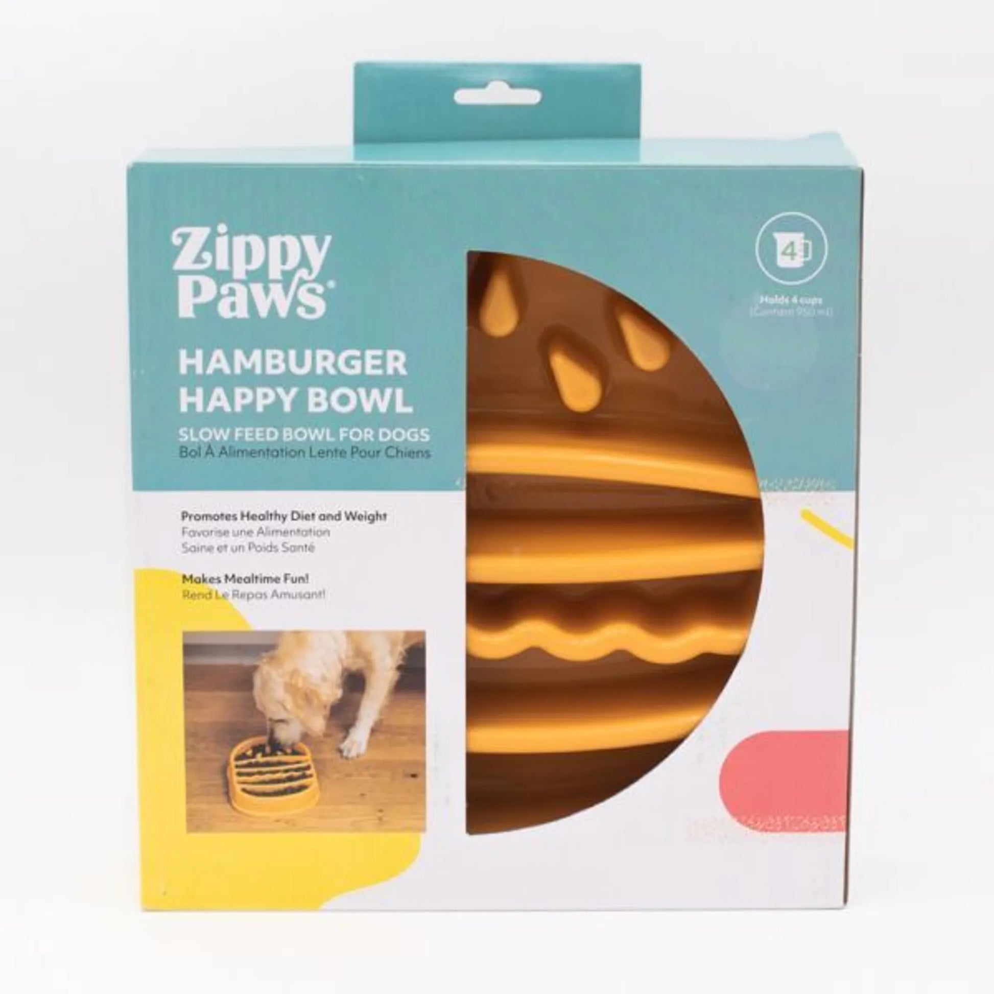 ZippyPaws Happy Bowls - Hamburger - Your Pet Connection