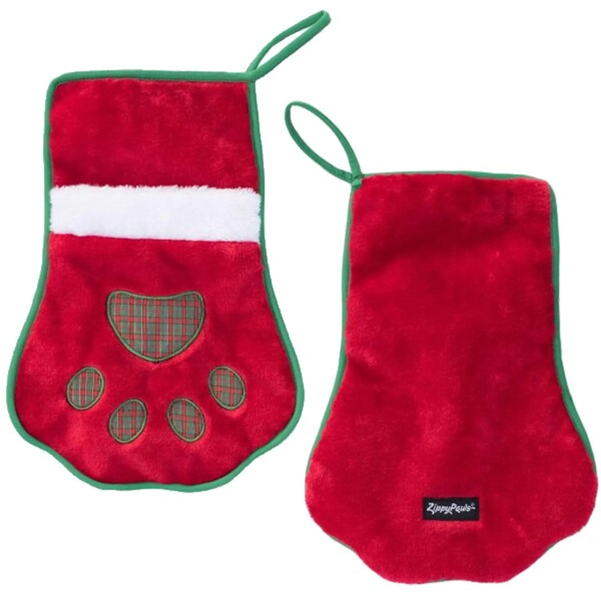 ZippyPaws Stocking Red Paw Christmas Stockings - Your Pet Connection